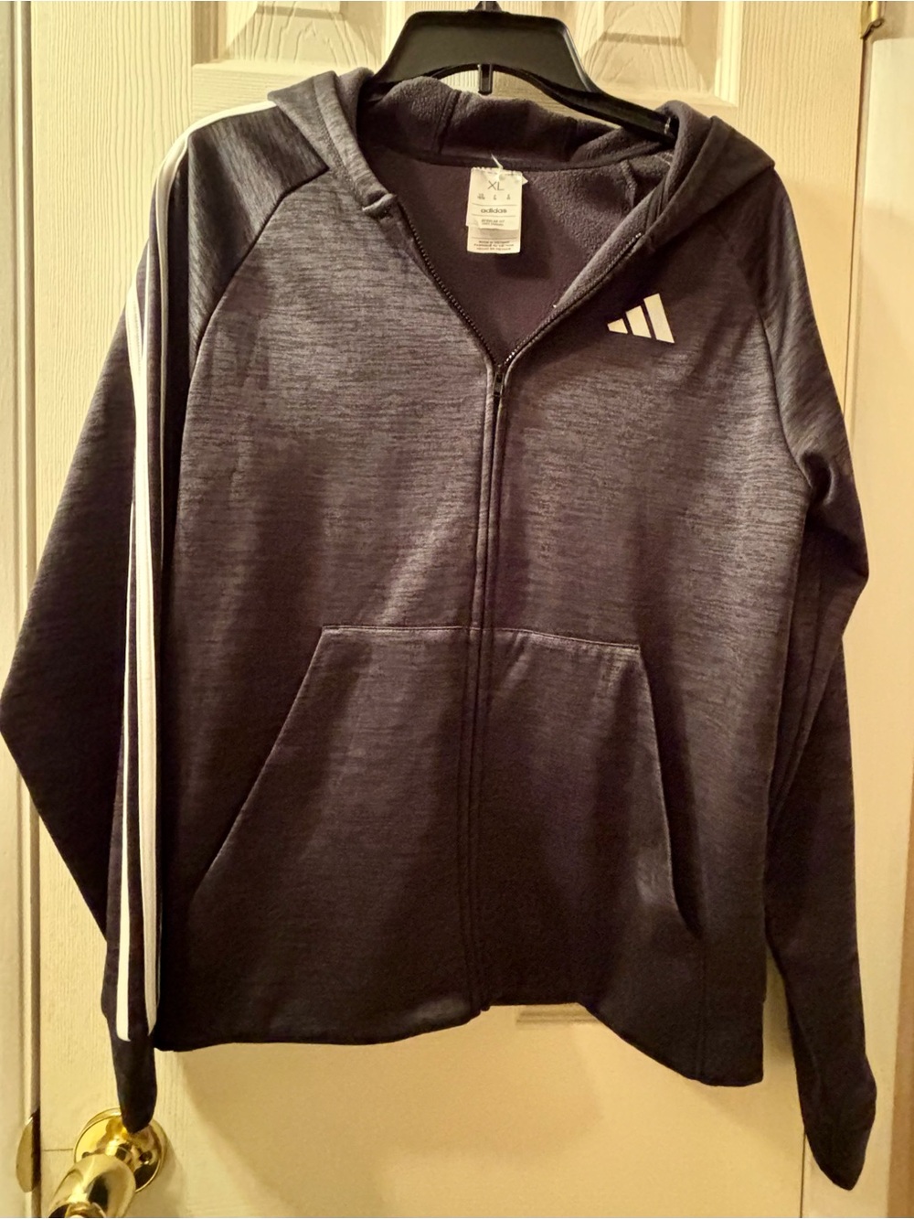 Adidas boy’s gray Full-Zip Hooded Sweatshirt